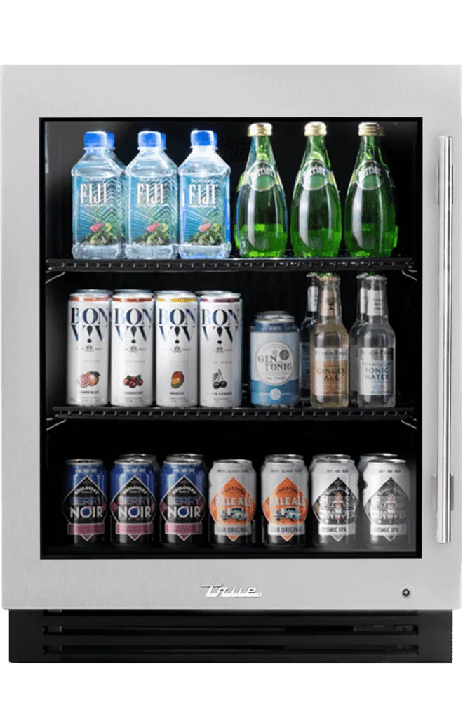 True Residential TURADA24LGAS 24 Inch Stainless Glass Door Left Hinge Ada Height Undercounter Refrigerator