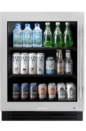 True Residential TURADA24LGAS 24 Inch Stainless Glass Door Left Hinge Ada Height Undercounter Refrigerator