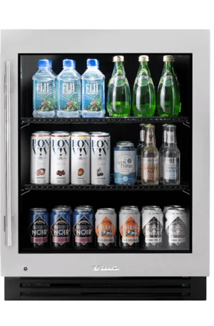True Residential TURADA24RGAS 24 Inch Stainless Glass Door Right Hinge Ada Height Undercounter Refrigerator