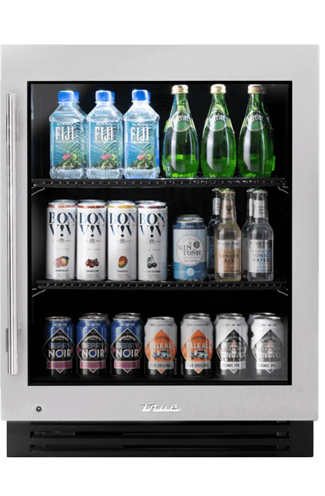 True Residential TURADA24RGAS 24 Inch Stainless Glass Door Right Hinge Ada Height Undercounter Refrigerator