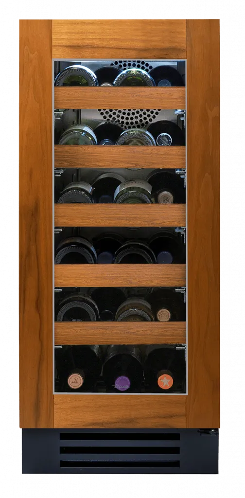 True Residential TWC15LOGC 15 Inch Single Zone Overlay Glass Door Left Hinge Undercounter Wine Cabinet