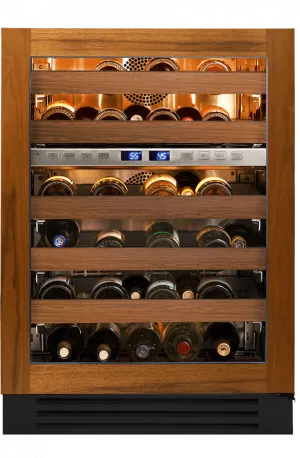True Residential TWC24DZLOGC 24 Inch Dual Zone Overlay Glass Door Left Hinge Undercounter Wine Cabinet
