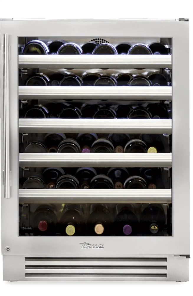True Residential TWC24RSGC 24 Inch Single Zone Stainless Glass Door Right Hinge Undercounter Wine Cabinet