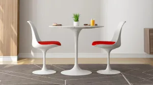 Tulip 32" Marble Dining Table & Chairs Set 3pc By Modholic