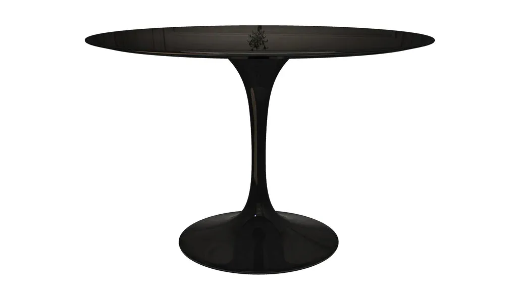 Tulip Fiberglass Black Dining Table - 32" Round By Modholic