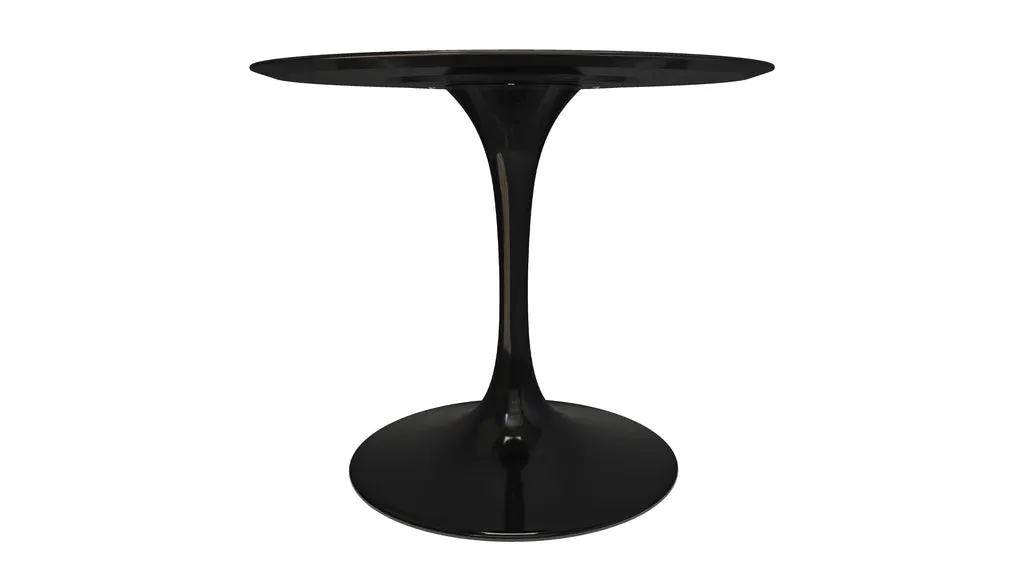 Tulip Fiberglass Black Dining Table - 32" Round By Modholic