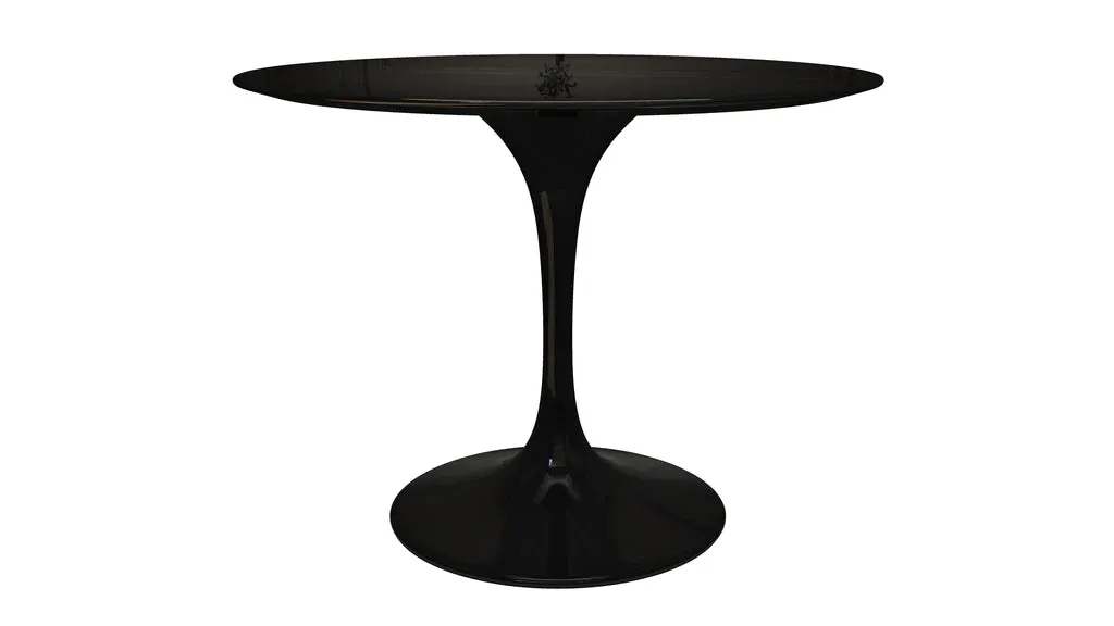Tulip Fiberglass Black Dining Table - 32" Round By Modholic