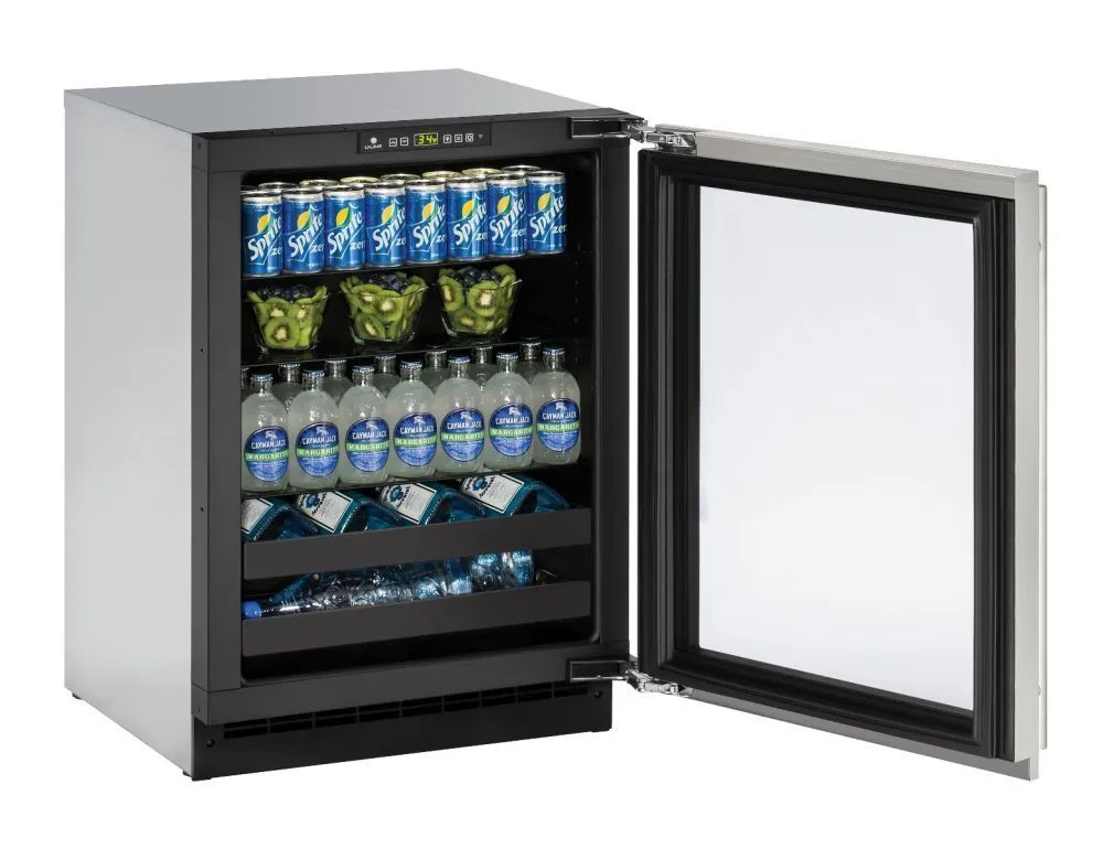 U-Line U2224BEVS15B 2224Bev 24" Beverage Center With Stainless Frame Finish And Left-Hand Hinge Door Swing (115 V/60 Hz Volts /60 Hz Hz)