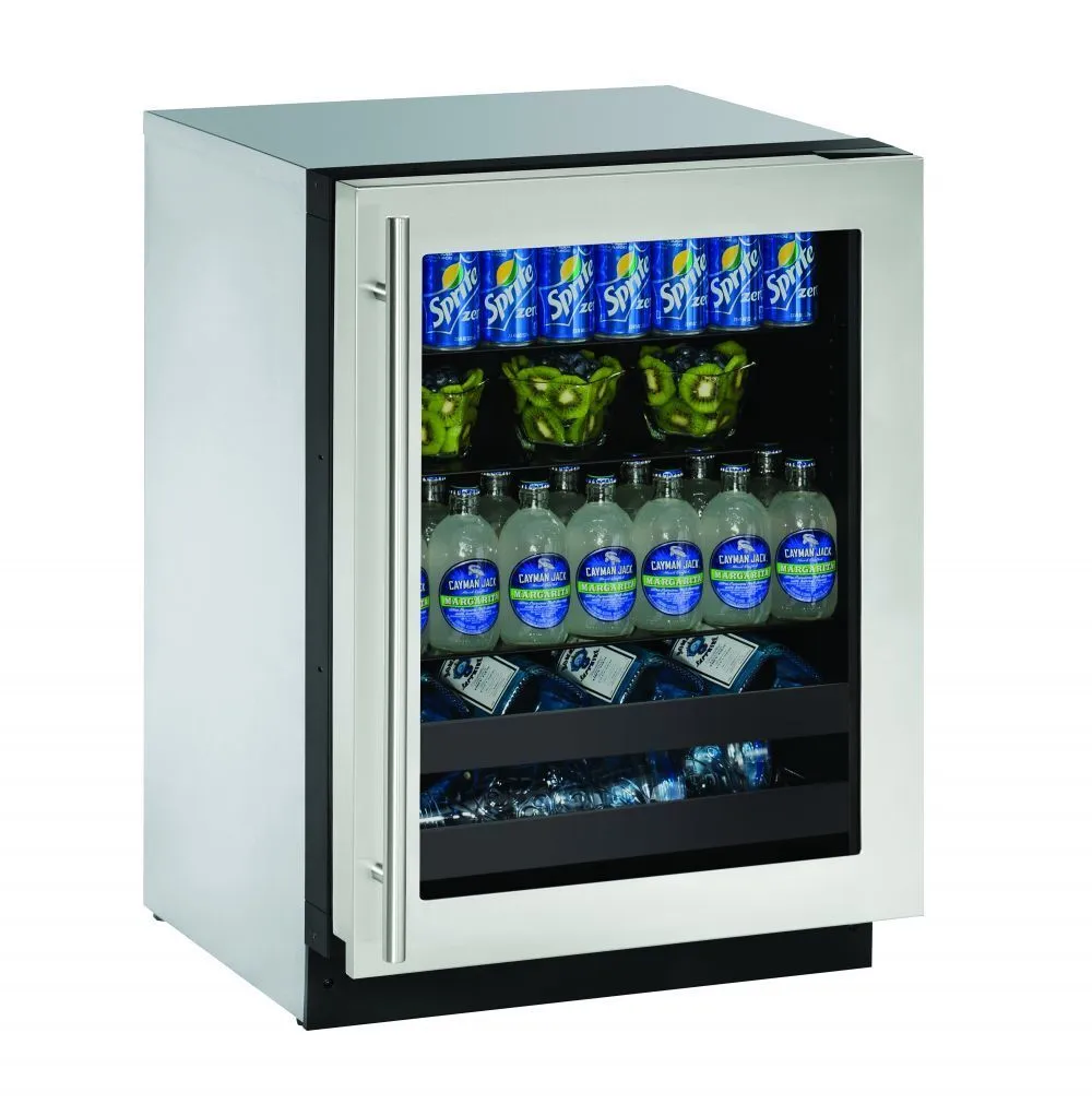 U-Line U2224BEVS15B 2224Bev 24" Beverage Center With Stainless Frame Finish And Left-Hand Hinge Door Swing (115 V/60 Hz Volts /60 Hz Hz)