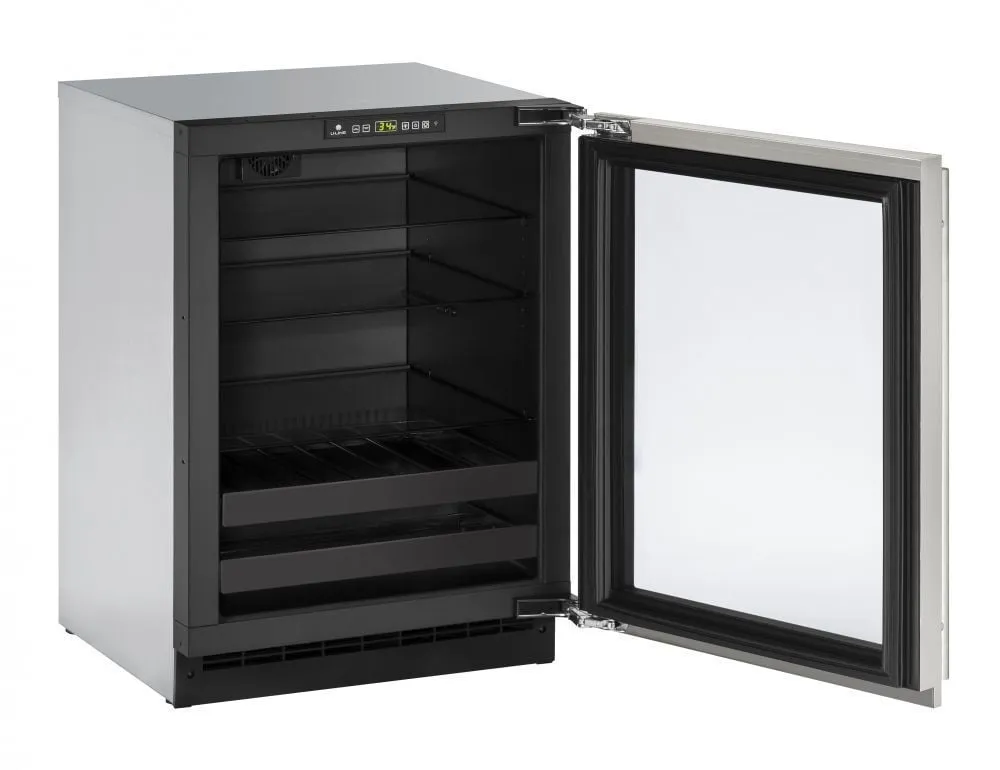 U-Line U2224BEVS15B 2224Bev 24" Beverage Center With Stainless Frame Finish And Left-Hand Hinge Door Swing (115 V/60 Hz Volts /60 Hz Hz)