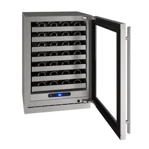 U-Line UHWC524SG41A Hwc524 24" Wine Refrigerator With Stainless Frame Finish And Right-Hand Hinge Door Swing (115 V/60 Hz Volts /60 Hz Hz)