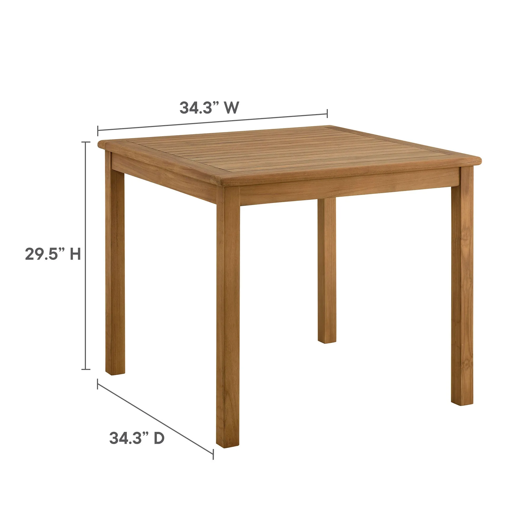Vienna 5-Piece Outdoor Patio Teak Wood Dining Set with Rope Folding Chairs by Modway