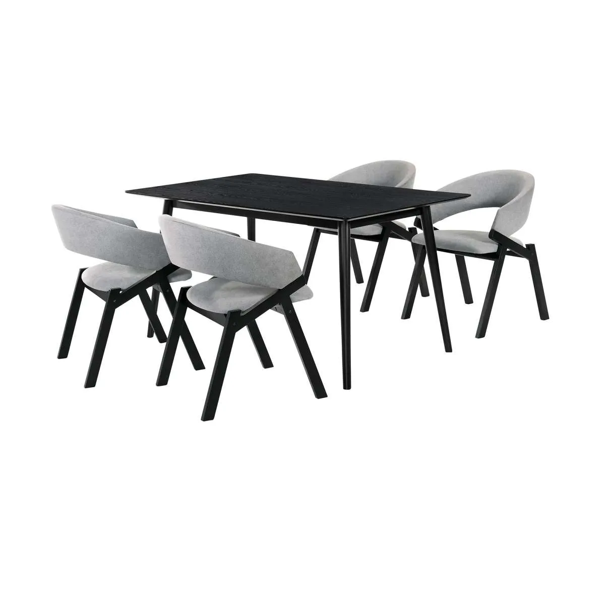 Westmont and Talulah Grey and Black 5 Piece Dining Set By Armen Living