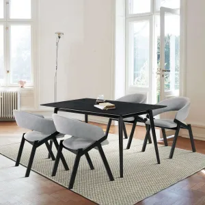 Westmont and Talulah Grey and Black 5 Piece Dining Set By Armen Living