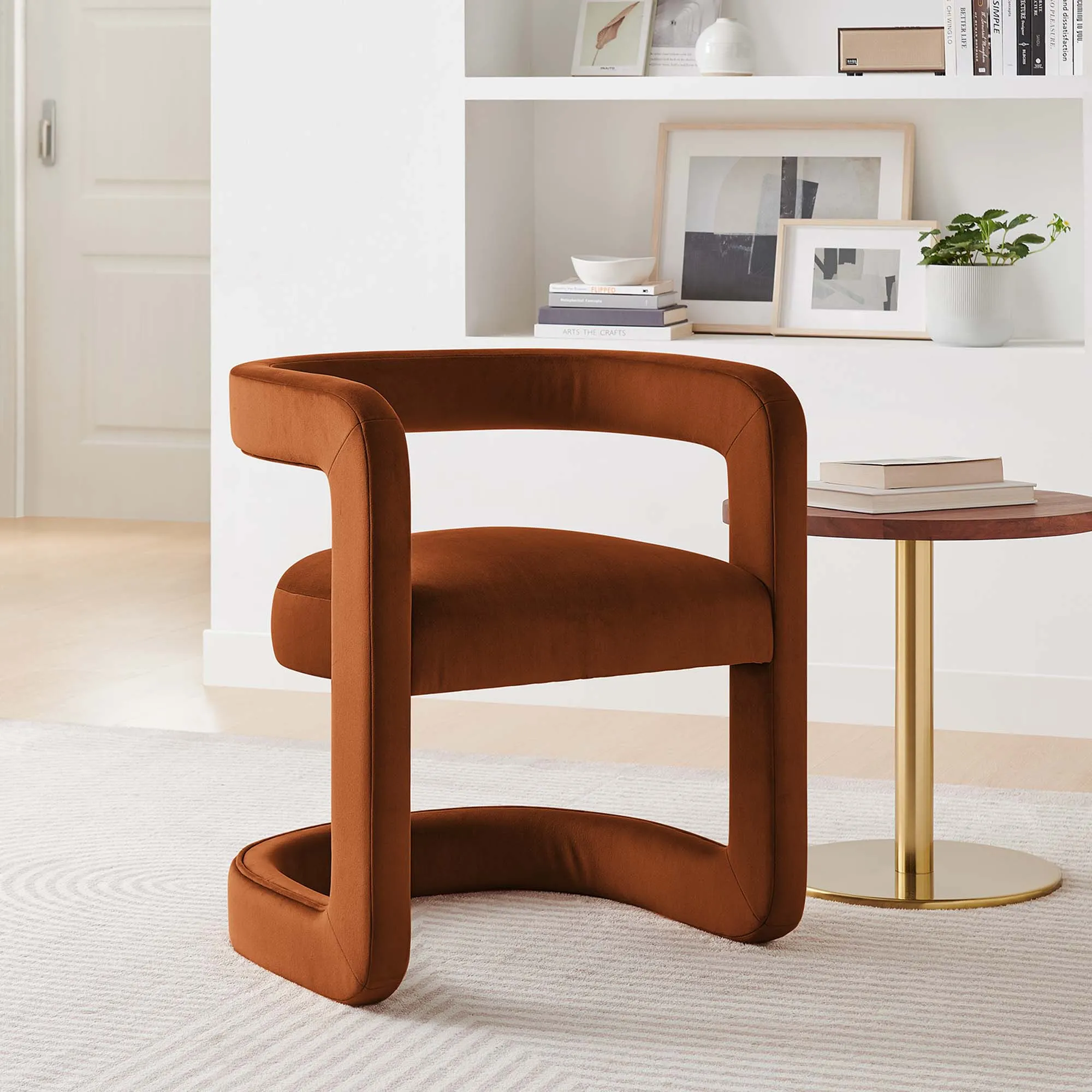 Winslow Barrel Performance Velvet Dining Chair  by Modway