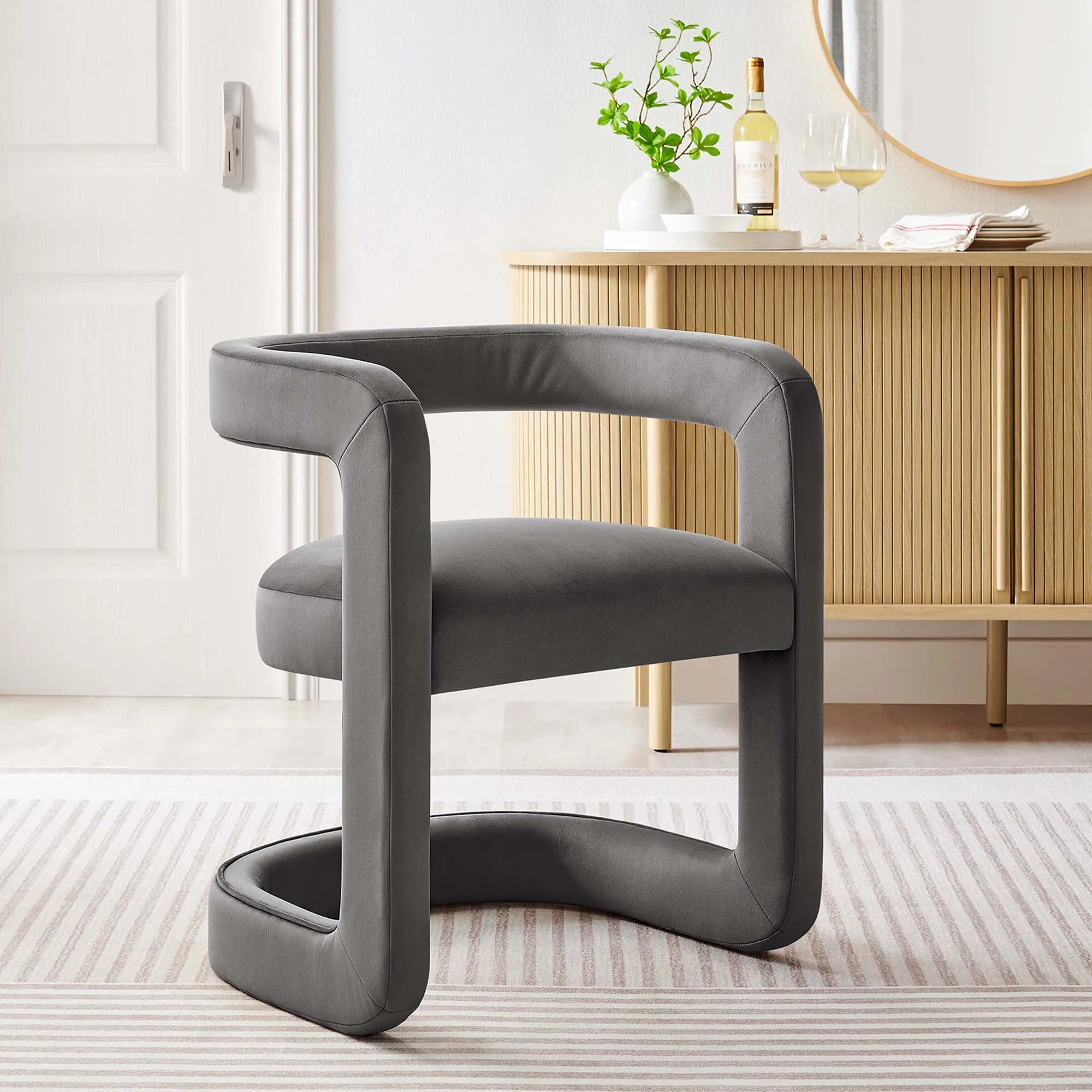 Winslow Barrel Performance Velvet Dining Chair  by Modway