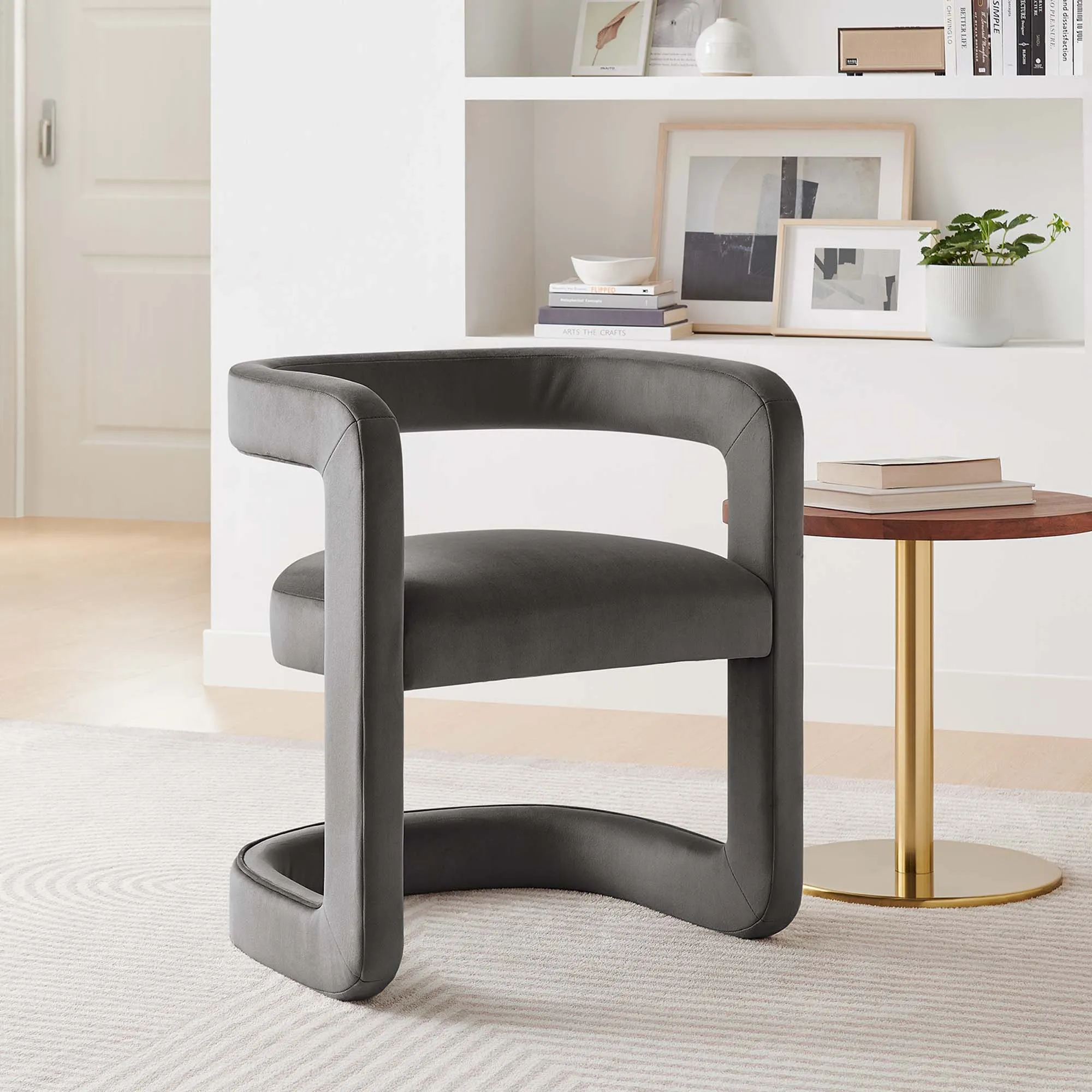Winslow Barrel Performance Velvet Dining Chair  by Modway