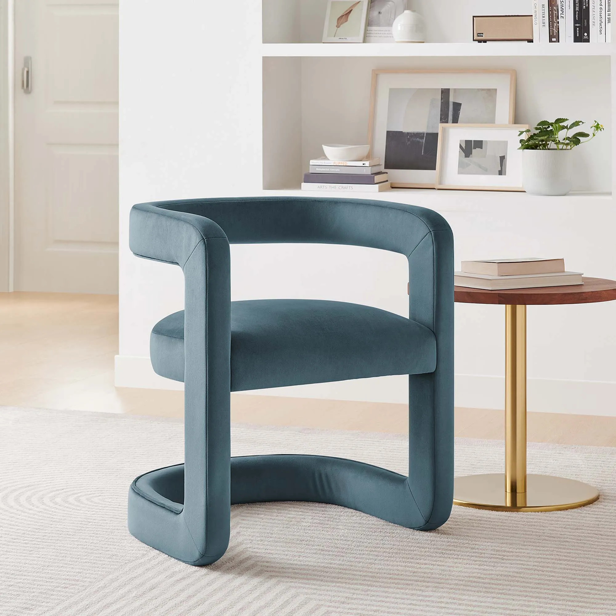 Winslow Barrel Performance Velvet Dining Chair  by Modway